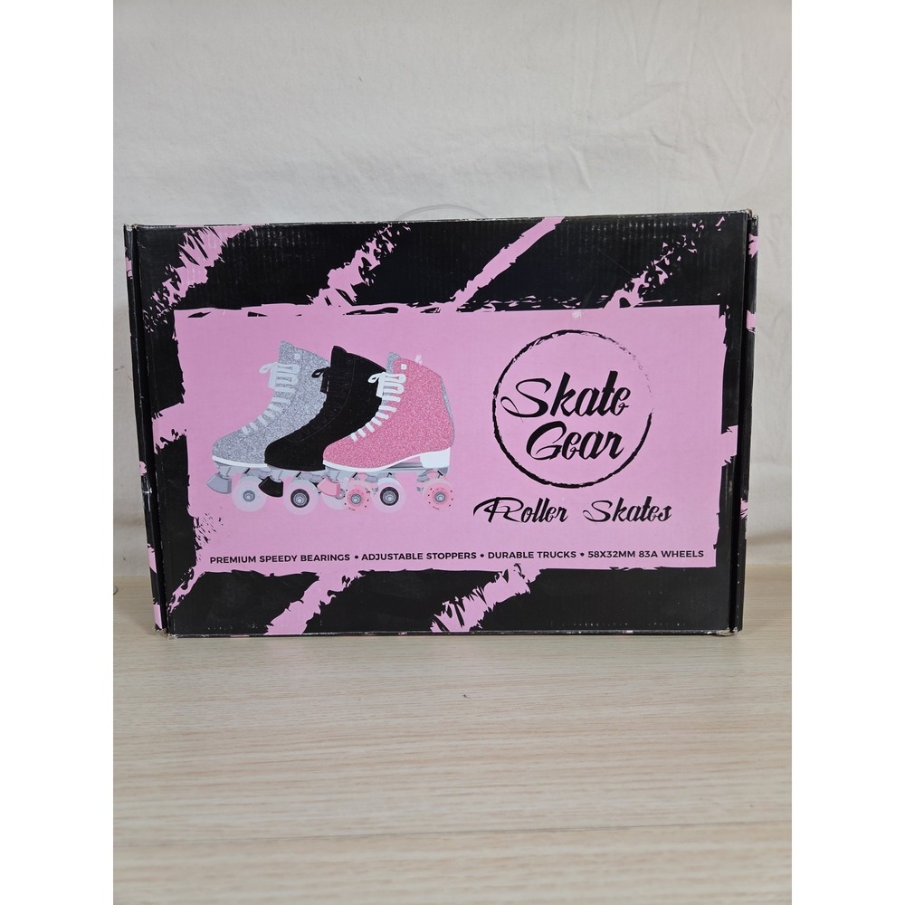 Skate Gear Black Glittery Roller Skates for Women Size 7 - Picture 12 of 12